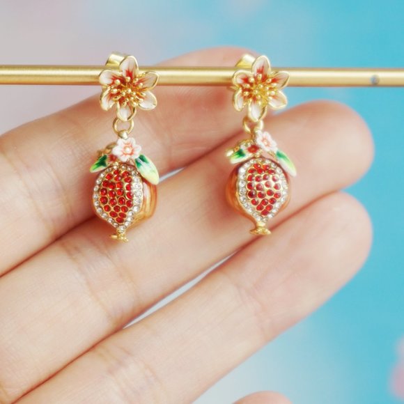 Bill skinner fruit earrings pomegranate earrings - Picture 4 of 7